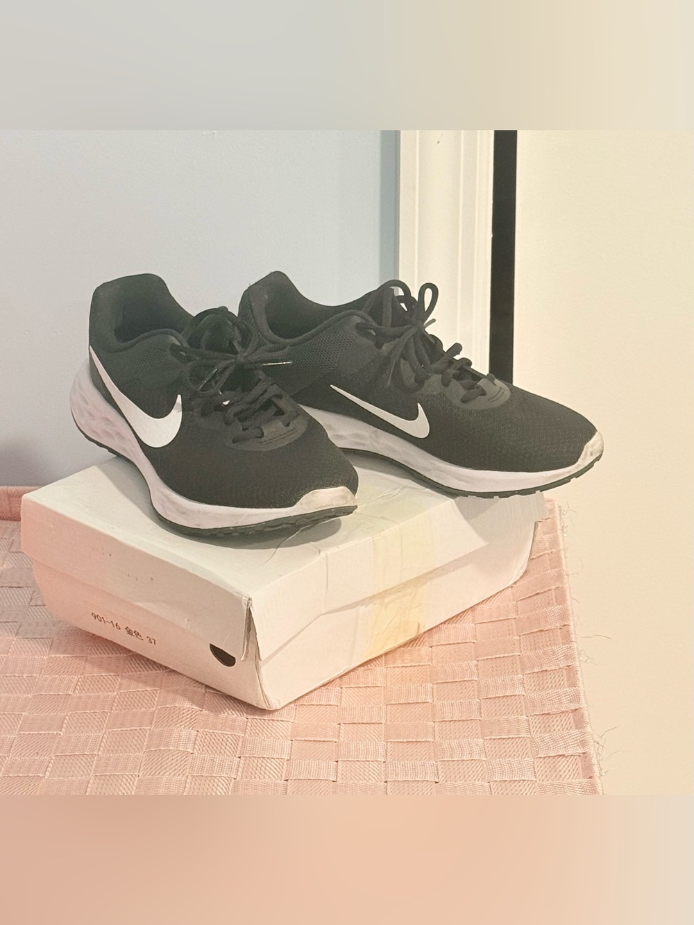 Nike Black with White Swoosh Athletic Sneakers